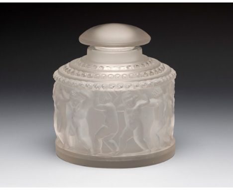 LALIQUE.Perfumer, ca. 1950.Moulded glass.Work reproduced in "Le Catalogue Raisonné del L'Ouvre en Verre de R. Lalique", by Fe