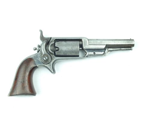 A five-shot percussion Colt Side-Hammer or Root revolver, 3.5inch sighted octagonal barrel with maker's details on the top fl