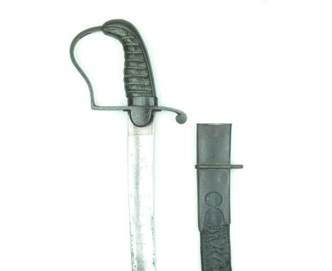 A Georgian Light Company Officer's sword, 71cm sharply curved blade by J.J. Runkel Solingen, decorated with crowned GR cypher