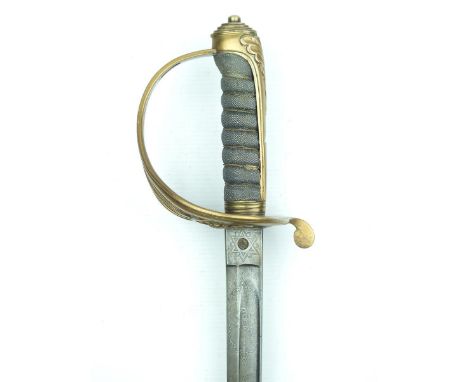 An 1822 Pattern 1st Volunteer Battalion the Lincoln Regiment Officer's sword, 84cm blade by HOBSON & SONS 1,3 & 5 LEXINGTON S