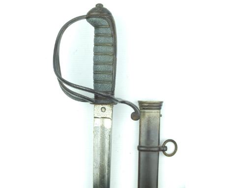 A 1st West Yorks Artillery Volunteers Officer's sword, 82cm blade by HOBSON, & SONS LITTLE WINDMILL ST LONDON, etched with sc