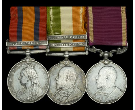 Three: Sergeant C. Baker, Royal Garrison Artillery  Queen’s South Africa 1899-1902, 1 clasp, Cape Colony (58725 Sgt. C. Baker