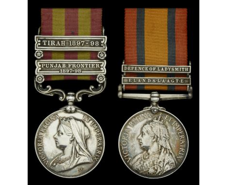 Pair: Captain A. F. Dalzel, Devonshire Regiment, who was killed in action at Ladysmith on 27 December 1899  India General Ser