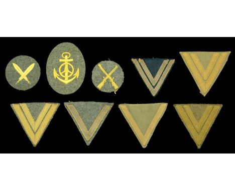German Second World War Army Tropical, Continental, and Coastal Artillery Rank Stripes and Trade Badges. 3 Army tropical clot