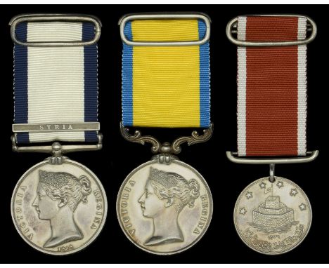 Three: Captain R. B. Creyke, Royal Navy   Naval General Service 1793-1840, 1 clasp, Syria (R. B. Creyke, Mate.); Baltic 1854-