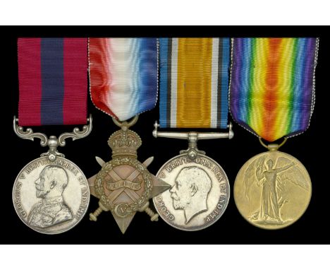 A fine Great War Gallipoli ‘Third Battle of Krithia’ D.C.M. group of four awarded to Private W. Stenton, 1/8th (Ardwick) Batt