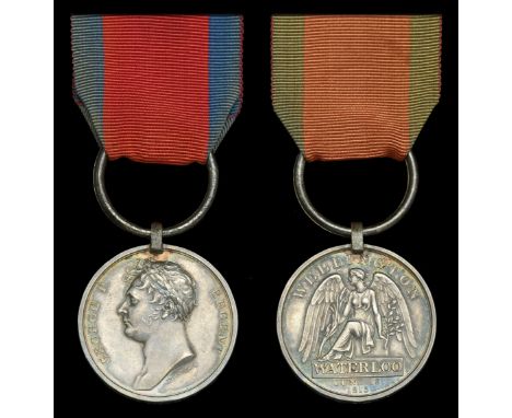 Waterloo 1815 (Anthony Dunn, 2nd Batt. Grenad. Guards) fitted with original steel clip and ring suspension, contained in a fi