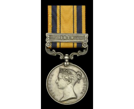 A scarce South Africa 1877-79 Medal awarded to Trooper W. Rusch, 1st Cape Mounted Yeomanry, who was wounded in action in the 