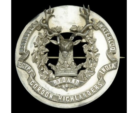 Gordon Highlanders Officer’s Silver Plaid Brooch. A very fine example HM Edinburgh 1947 retailed by JK Ebbutt, standard forma