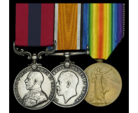 A Great War ‘Western Front’ D.C.M. group of three awarded to Sergeant C. Jenkerson, 8th Battalion, East Surrey Regiment, for 