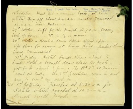 A manuscript diary compiled by Lieutenant A. L. Mein, whilst a Royal Engineers Officer in Afghanistan 1879-80  An original (o