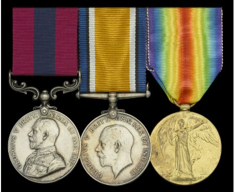 A Great War 1918 ‘Western Front’ D.C.M. group of three awarded to Private J. T. Hunt, 12th (Service) Battalion (East Anglian)