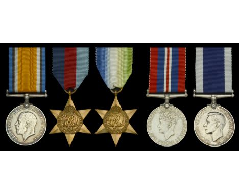 Five: Marine A. Brown, Royal Marine Light Infantry, who was killed in action when H.M.S. Hood, the pride of the Royal Navy, w