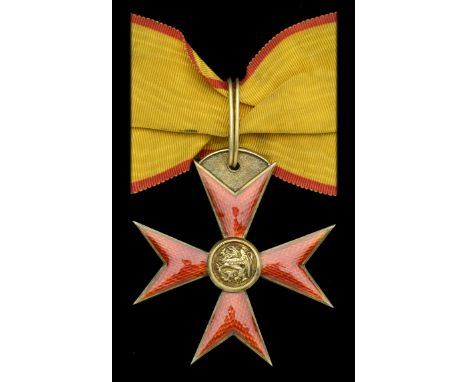 Germany, Mecklenburg-Schwerin, Order of the Griffin, Commander’s neck badge, 61mm, silver-gilt and enamel, with short section