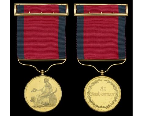 The Field Officer’s Army Gold Medal for St. Sebastian awarded to Major T. Jones, 4th Foot, in which action he succeeded to th