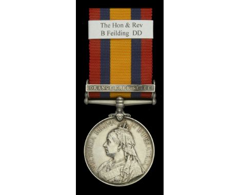 Queen’s South Africa 1899-1902, 1 clasp, Orange Free State (The Hon: & Rev: B. Feilding, D.D.,) officially engraved naming, a
