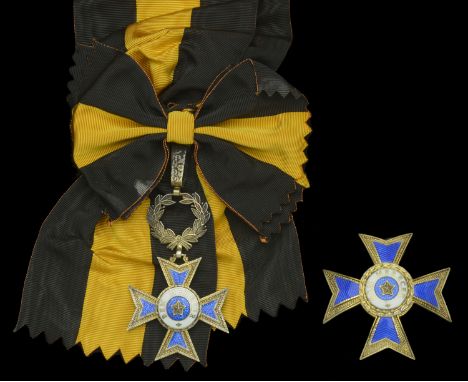 Portugal, Republic, Order of Merit, Grand Cross set of insignia, comprising sash badge, 82mm including wreath suspension x 52