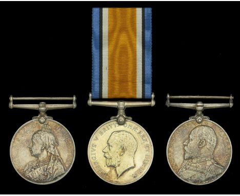 Three: Chief Stoker R. Stapleton, Royal Navy  Queen’s South Africa 1899-1902, no clasp (R. Stapleton, Ch. Sto., H.M.S. Terpis