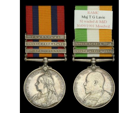 Pair: Colonel G. T. Lavie, Royal Army Medical Corps, who was mentioned in despatches and wounded at Moedwil in September 1901