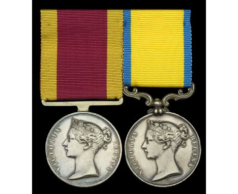 Pair: Boatswain William Elson, Royal Navy   China 1842 (William Elson, Petty Officr., H.M.S. Cornwallis.) original straight b