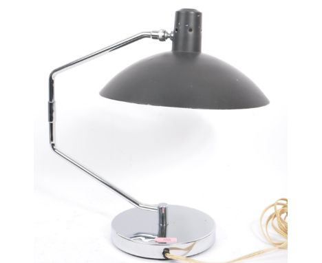 Clay Michie no 8 - Knoll International - A 1960s retro vintage table / desk / reading lamp having a round chromed base with a