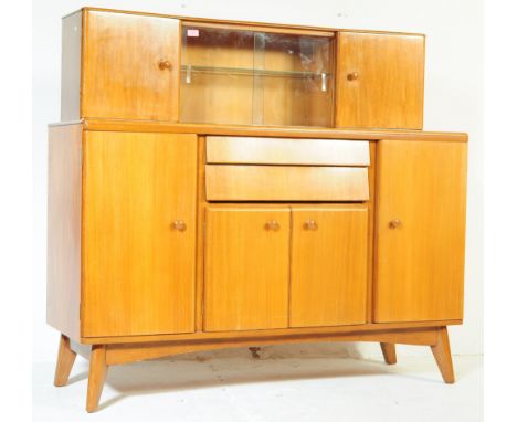 Nathan Furniture - A retro vintage mid 20th century circa 1960s teak wood Nathan high board&nbsp;sideboard. The sideboard hav