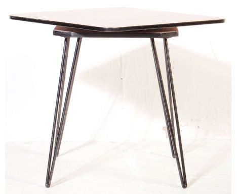 A vintage mid 20th century walnut side coffee occasional table. The table complete&nbsp; with&nbsp; a twisted spinning action