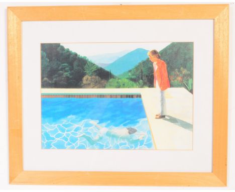 After David Hockney - Pool with Two Figures - A 20th century David Hockey print to depict 'Pool with Two Figures. Framed and 