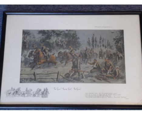 CHARLES JOHNSON PAYNE (1884-1967), Snaffles, a colour lithograph 'The Guns! Thank God! The Guns!'; published by Messrs Fores,