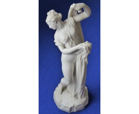 A mid-19th century Parian neo-classical style figure of a semi-clad maiden in Copeland style, 32cm high    CONDITION REPORT: 