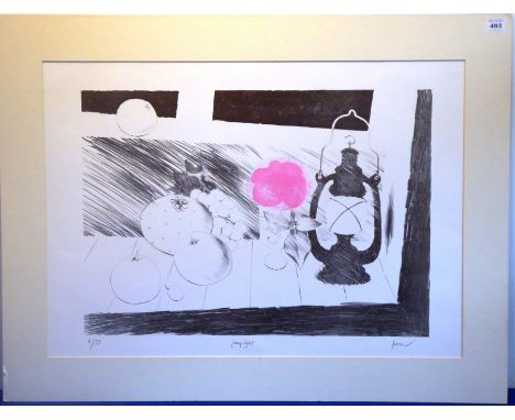 Mary Fedden (1915-2012), a mounted but unframed limited edition (4/75) colour lithograph; 'Lamplight'; signed lower right in 