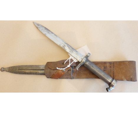 A Swedish Mauser bayonet by Erik Anton Berg; 20.8cm blade marked 'E.A.B.' and '260' with crown above, crossguard marked 'No 1