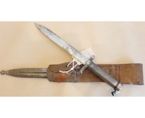 A Swedish Mauser bayonet by Erik Anton Berg; 20.8cm blade marked 'E.A.B.' and '260' with crown above, crossguard marked 'No 1