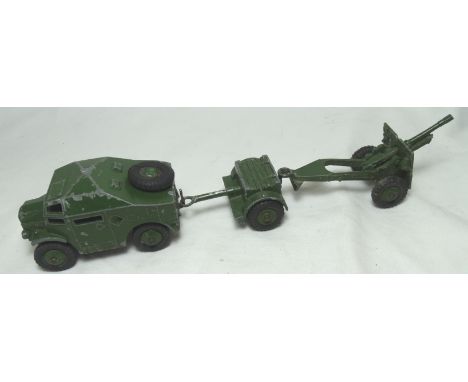 DINKY SET 607 FIELD ARTILLARY TRACTOR + GUN & TRAILER 