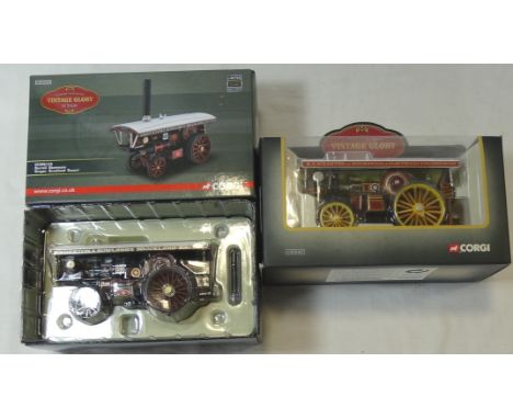 2 BOXED CORGI VINTAGE GLORY MODELS S.J.WHARTON + SHOWMANS BROOKLAND RACER 
