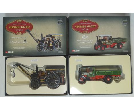 BOXED CORGI VINTAGE GLORY MODELS FOWLER B6 CRANE ENGINE + FODEN DROPSIDE ASHWORTH 