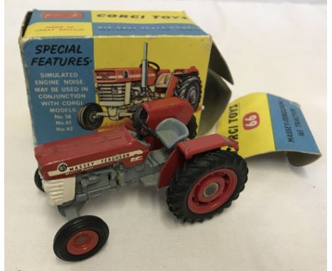 A boxed Corgi #66 Massey-Ferguson 165 Tractor. With simulated engine noise. Box has one end flap detached. 