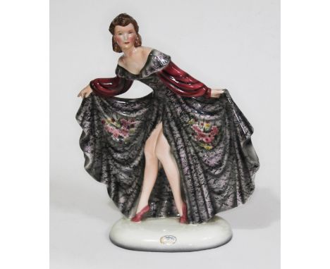 A Goldscheider Art Deco figure 'Jolanthe', designed by Stephan Dakon, the base stamped '8440 4', remnants of paper label, hei