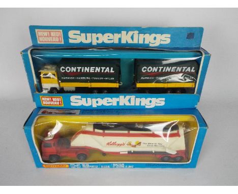 Matchbox - Two boxed diecast Matchbox Superkings vehicles. Lot includes Matchbox Superkings K-21 Ford Transcontinental; toget