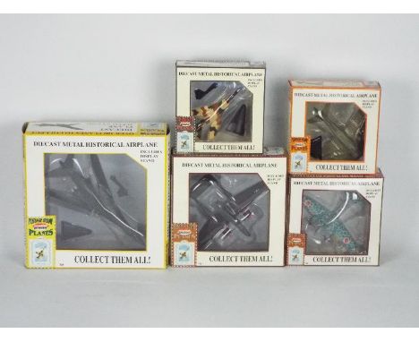 Model Power - Five boxed diecast Model Power 'Postage Stamp Planes' in various scales. Lot includes #5373 MiG-23 Flogger; #53