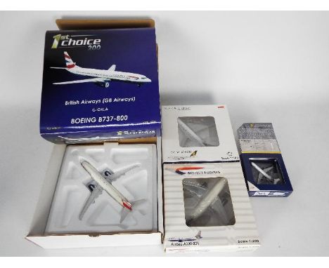 Gemini Jets, JC Wings, Other - Four boxed diecast model aircraft in various scales and carrier liveries. Lot includes JC Wing