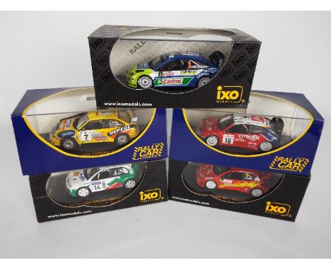 Ixo - Rally Car Collection - 5 x boxed 1:43 scale rally models including Ford Focus WRC # RAM281, Skoda Fabia WRC # RAM135, S