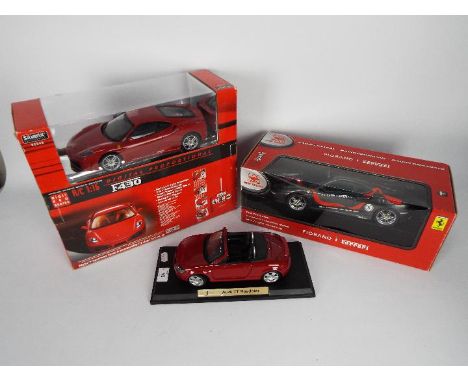 Maisto - Silverlit - New Bright - 3 x large models cars, 2 x boxed 1:16 scale radio control Ferrari F430 models and an unboxe