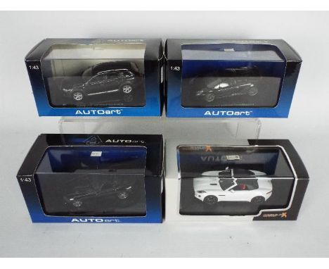 AutoArt - Premium X - 4 x boxed 1:43 scale cars including limited edition Jaguar F Type V8 S in white # PRD303, Viper SRT-10 