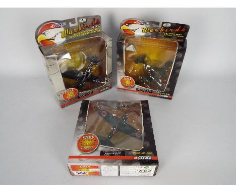 Corgi Aviation Archive - Three boxed diecast 1:72 scale military Aircraft from the Corgi series 'Warbirds'. Lot consists of W