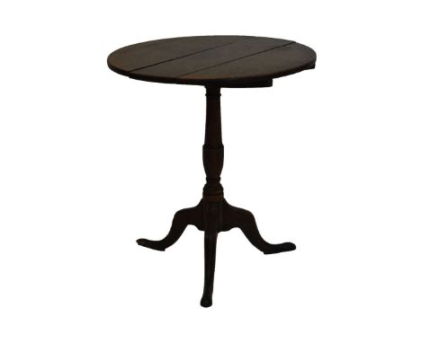 George III oak tripod occasional table, 69cm diameter x 71cm high  