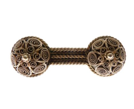 Marius Hammer - Norwegian white metal brooch of filigree design, stamped verso M. Hammer Bergen 830, 4.5cm wide  