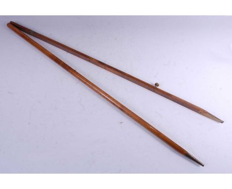 A Drill Sergeant's pace stick, of polished beech construction with brass mounts, 95cm.