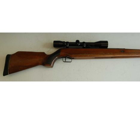 An Original Model 50 .22 under lever air rifle, serial no. 288480 with Hunter 4 x 40 scope, together with a tin of pellets.