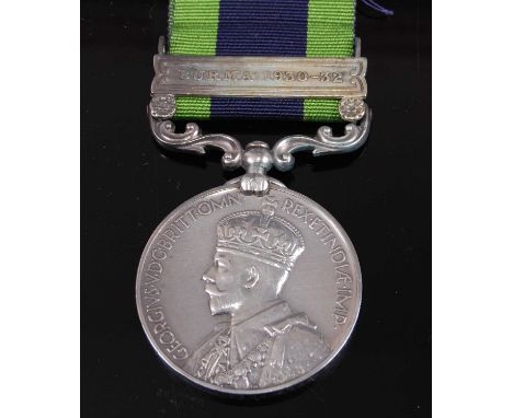 An India General Service medal (1908-1939), George V with Burma 1930-32 clasp, naming 6023 SEP. HARNAM SINGH. RES. BN. B. M. 